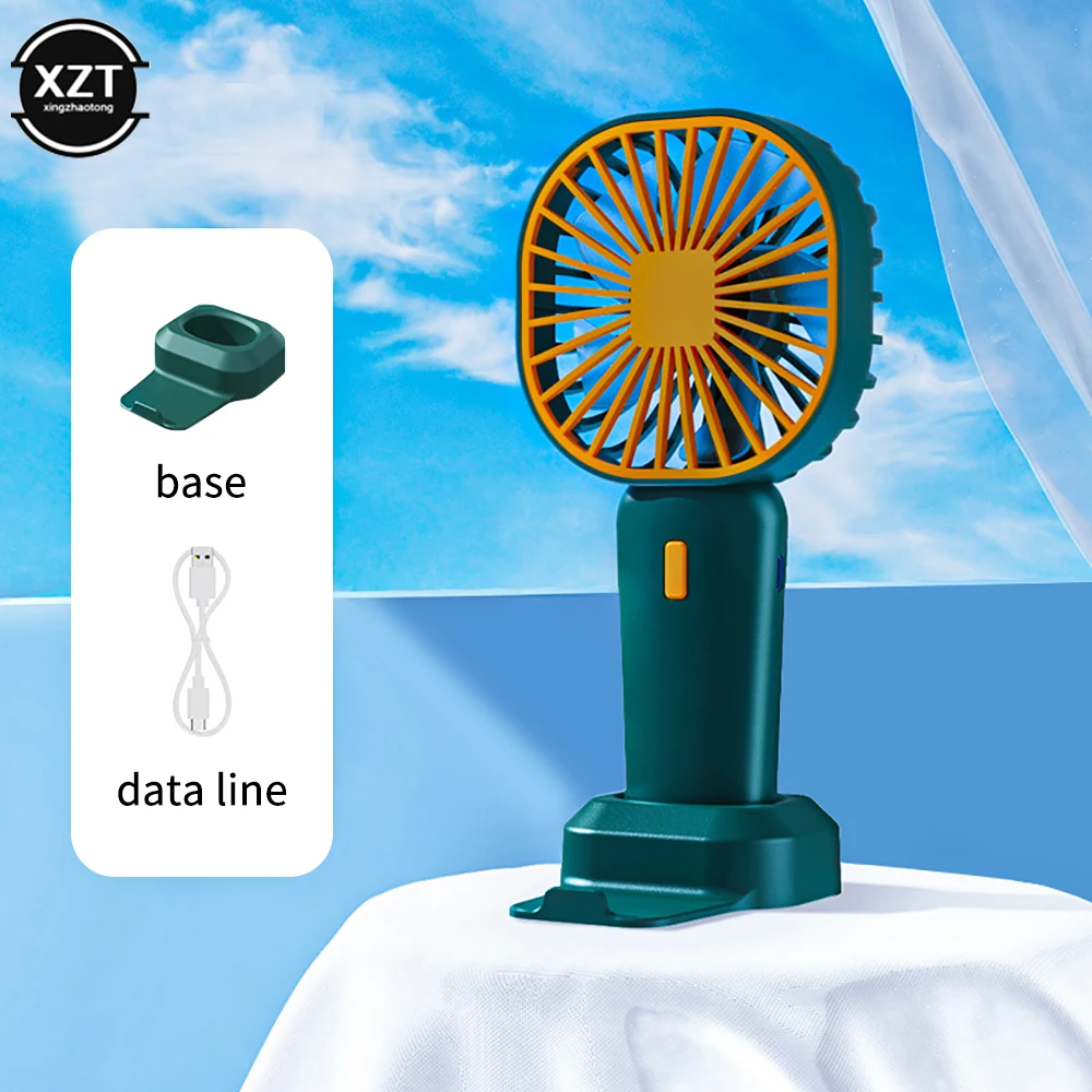 New Portable Handheld Fan Rechargeable Cooling Mini USB Fan With Phone Holder For Summer Office Home Outdoor Cooler Fan Desk Fan