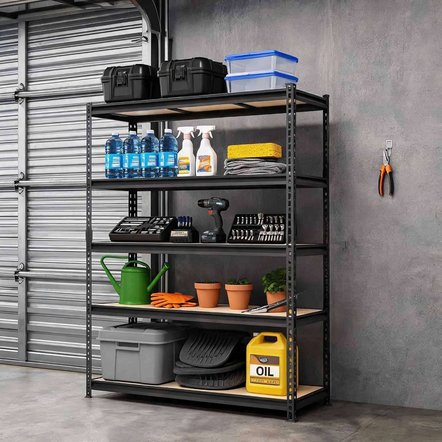 Metal Storage Shelving Unit 5 Tier 3000 Lbs Capacity 60