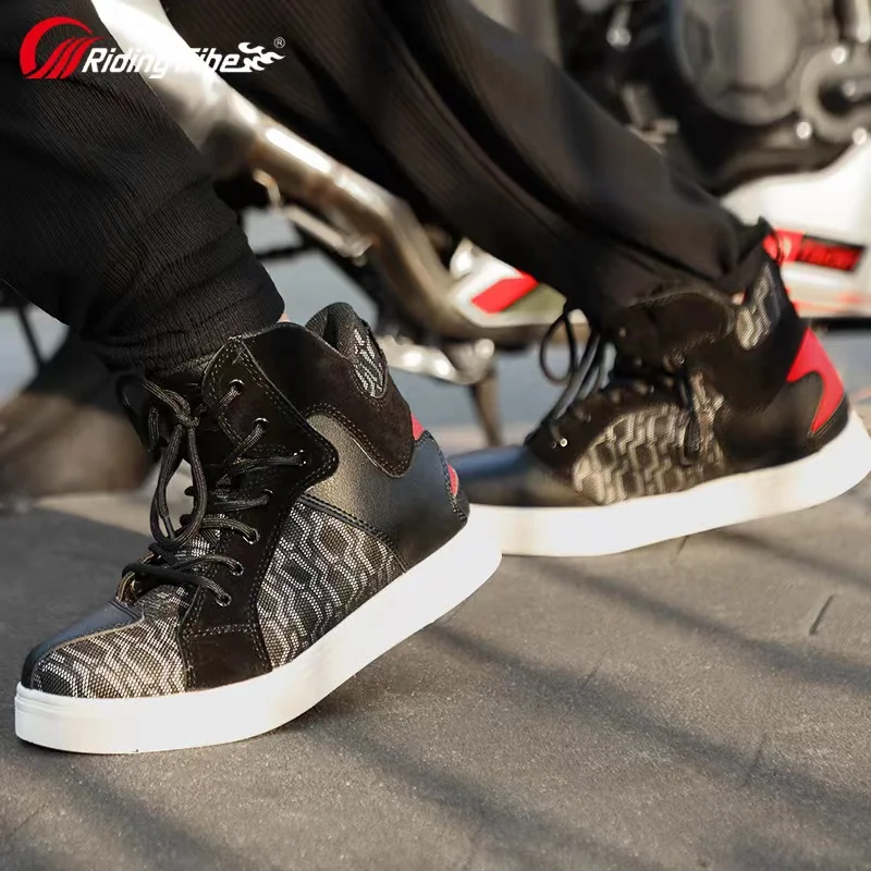 Riding Tribe Men Motorcycle Boots Street Riding Shoes Anti-Slip
