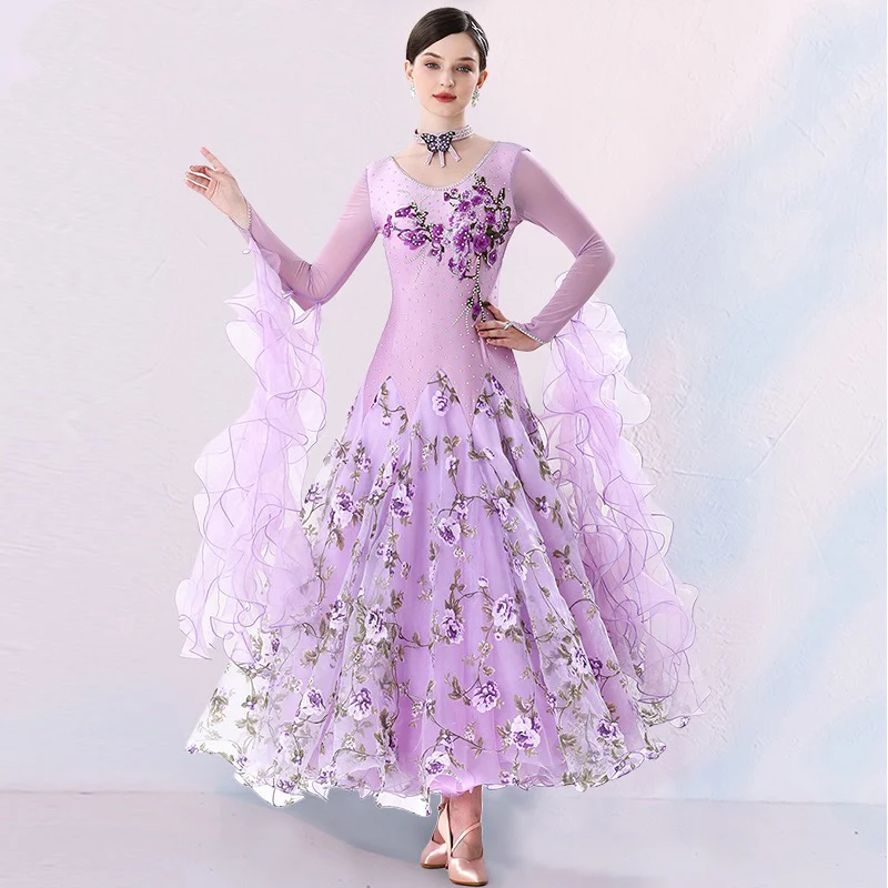 

Profession Ballroom Dance Dresses Lady's High Quality Tango Waltz Dancing Skirt Women Ballroom Competition Dance Dress