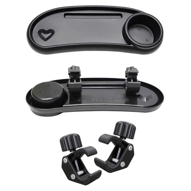 67JC Upgraded Cup & Tray Holder for Stroller Baby Stroller  Tray Suitable for Most Strollers for Baby Self-feeding