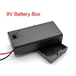 9V Battery Holder Box Case with Wire Lead ON/OFF Switch Cover Case