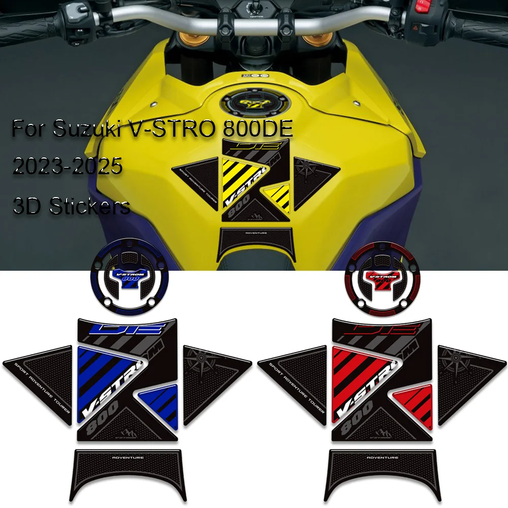 Tank Pad Gas Fuel Oil Knee Stickers For Suzuki V-STROM VSTROM V STROM 800 DE 800DE Adventure Protector Decals 2023- 2025