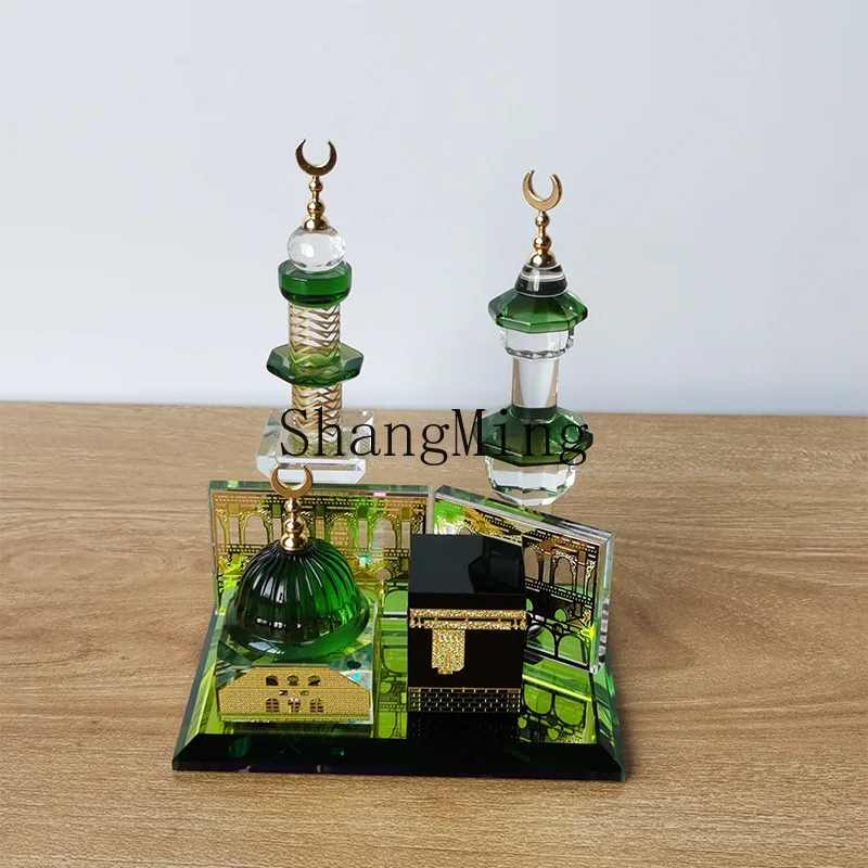 PYH modern simple style travel souvenir gift tower crystal gift ornament table two-piece set