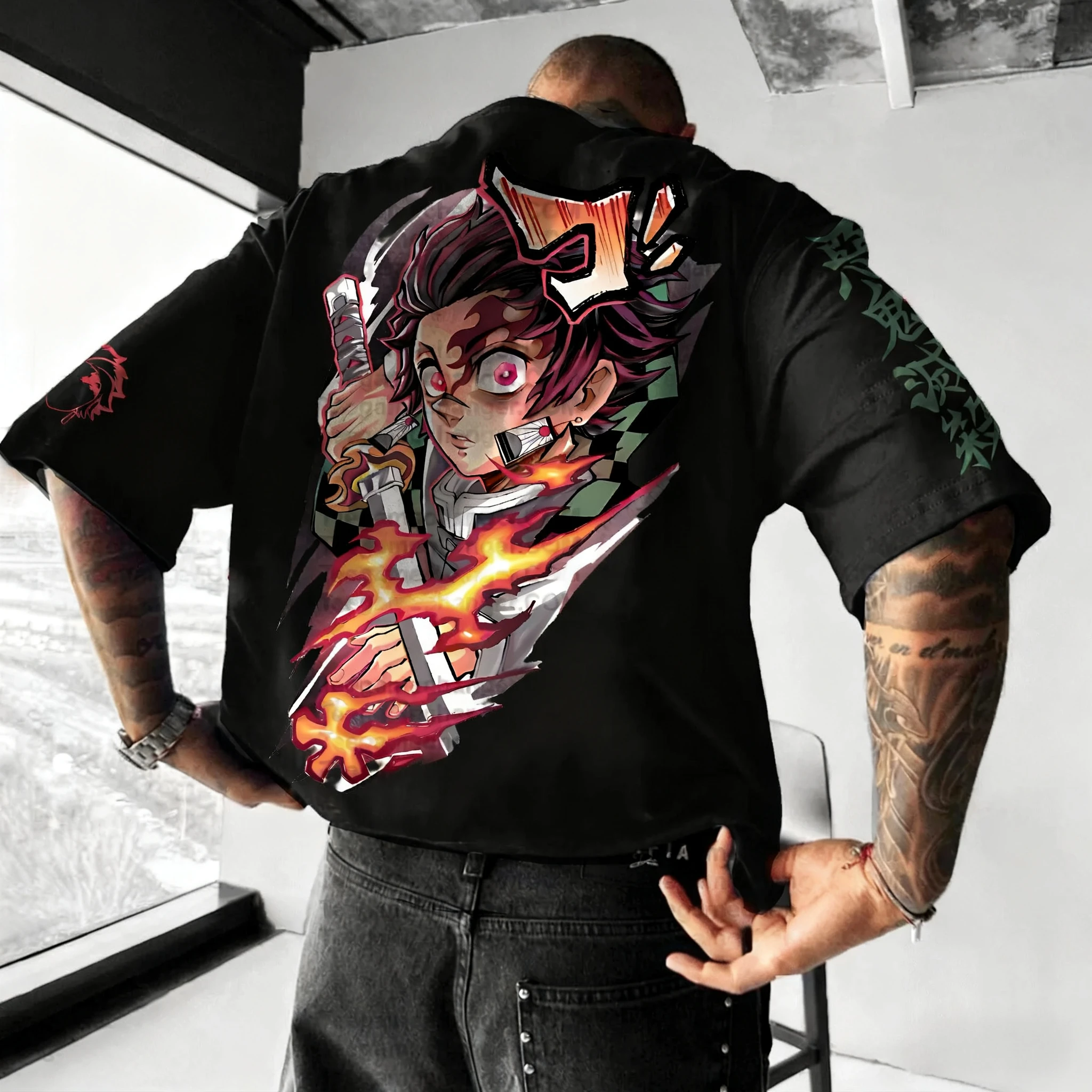 جديد شيطان القاتل طباعة قصيرة الأكمام بانداي الرجال والنساء 2026 الصيف فضفاضة وتنفس ورياضية تي شيرتات على الموضة #4