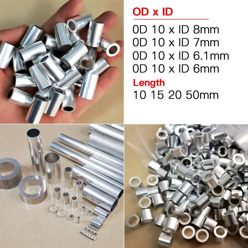 

20-50pcs Aluminum tube OD 10mm alloy tube 10mm outer diameter pipe 10x6 10x6.1 10x8 Aluminium hollow tubing length 10 15 20 50mm