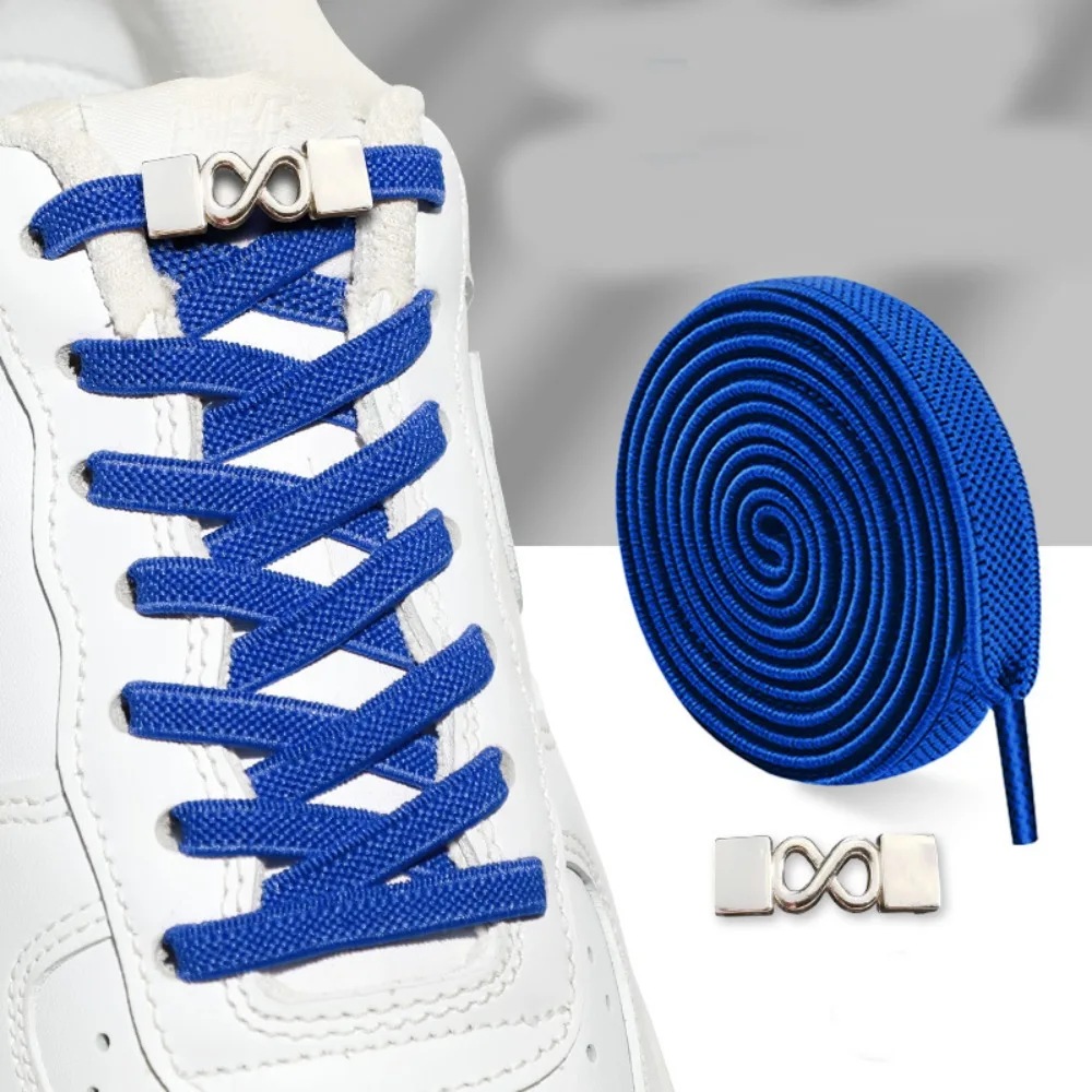 1pair NEW Tie-Free No Tie Shoelace Metal Lock Quick Fit Elastic Shoelaces Adjustable Lazy Shoes Lace Shoe Accessories