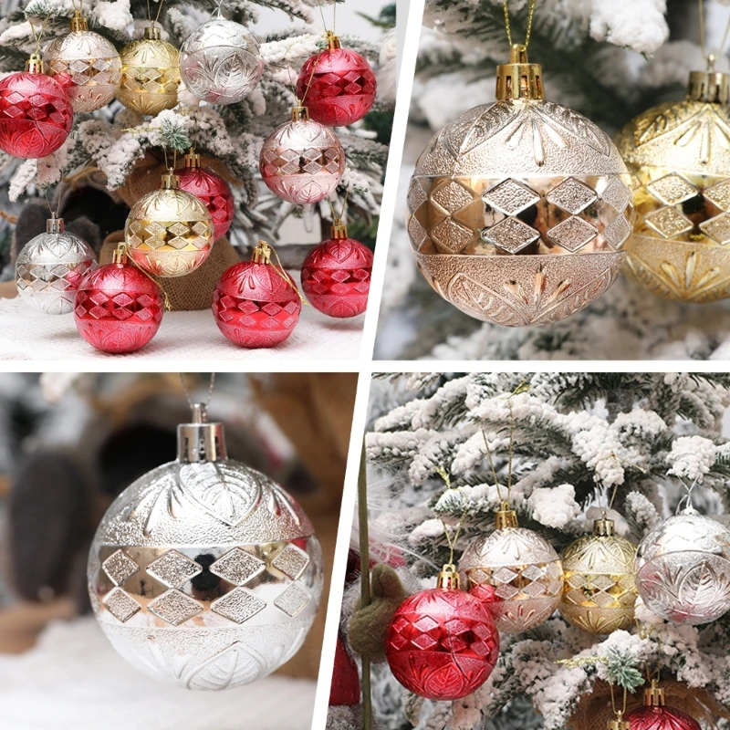 60Pcs Christmas Tree Hanging Decoration Colorful Decorative Baubles Window and Door Ornament Party Supplies Christmas Balls