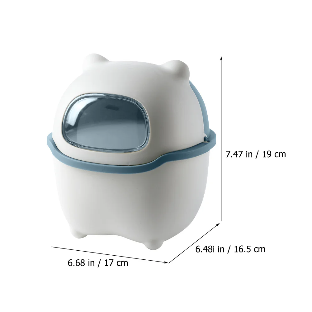 Bear Trash Can Mini Desk Adorable Garbage Car Small Cartoon with Lid Bin Pp Countertop Desktop Office