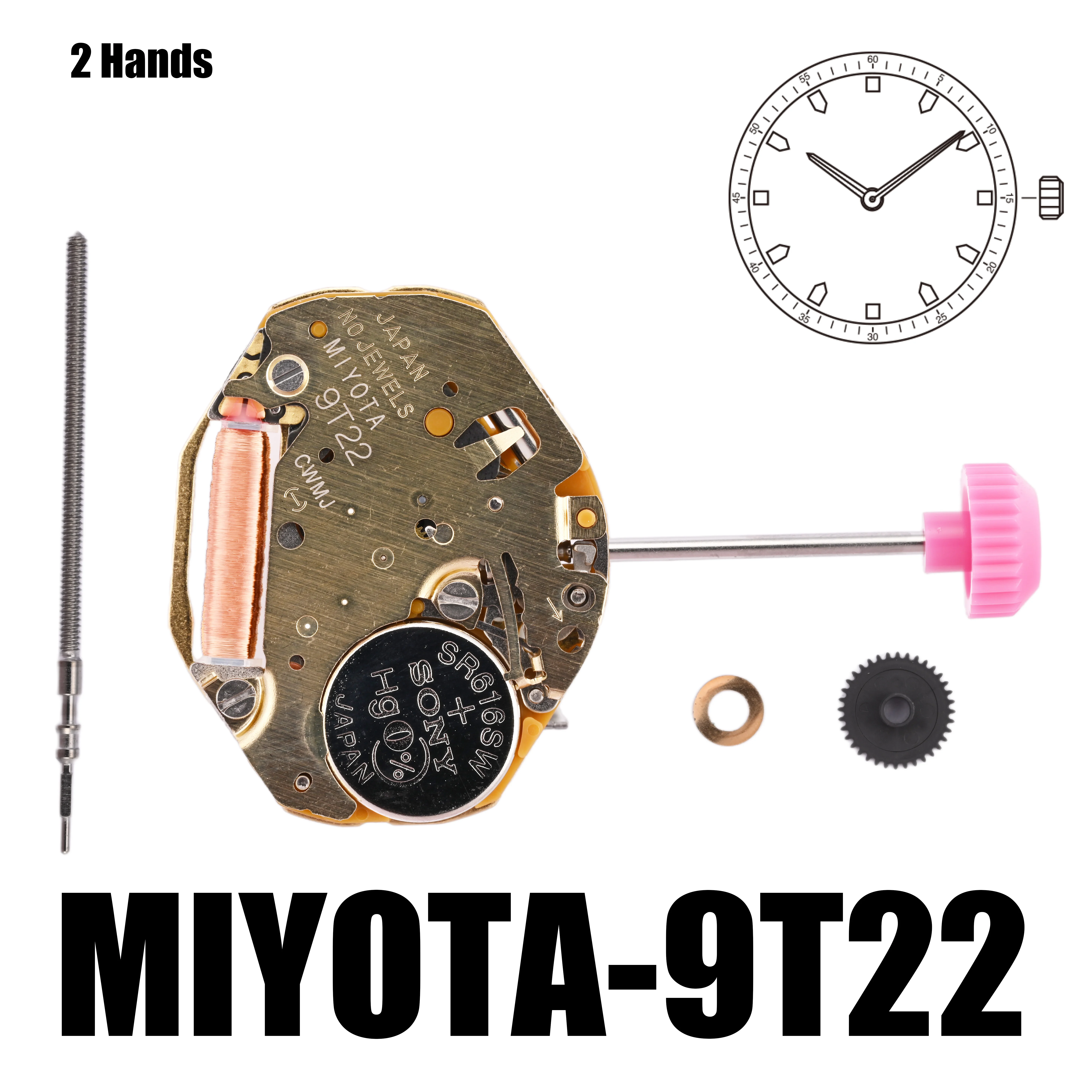 MYIOTA 9T22 Slim｜Movements Super slim movement. Perfect for designs with an ultra-thin profile. Size: 6 3/4×8'''; Height: 1.9mm