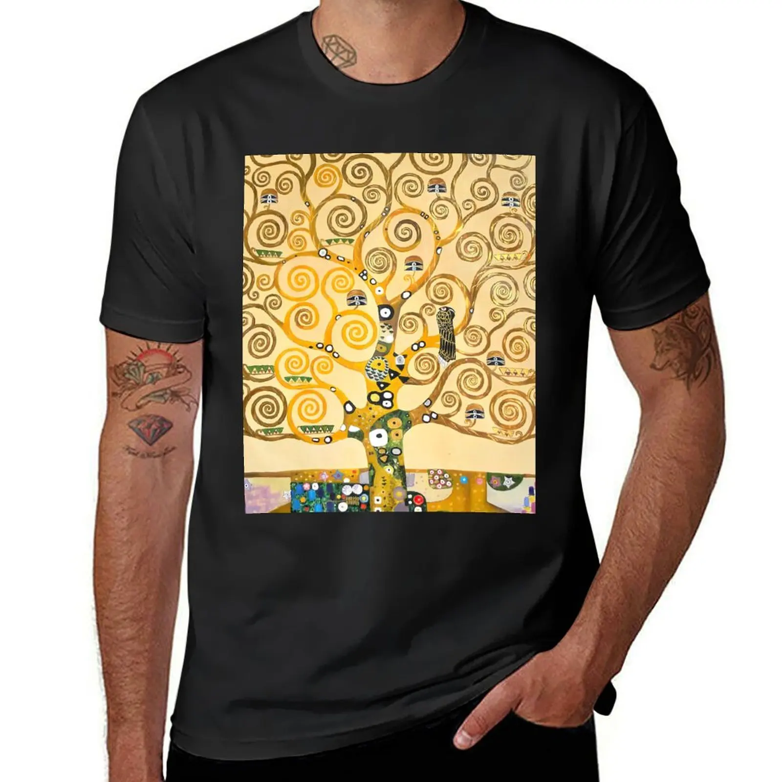 Gustav Klimt - The Tree of Life, Stoclet Frieze (L'Arbre de Vie, Stoclet Frieze) 1909 T-Shirt aesthetic clothes Men's t-shirt