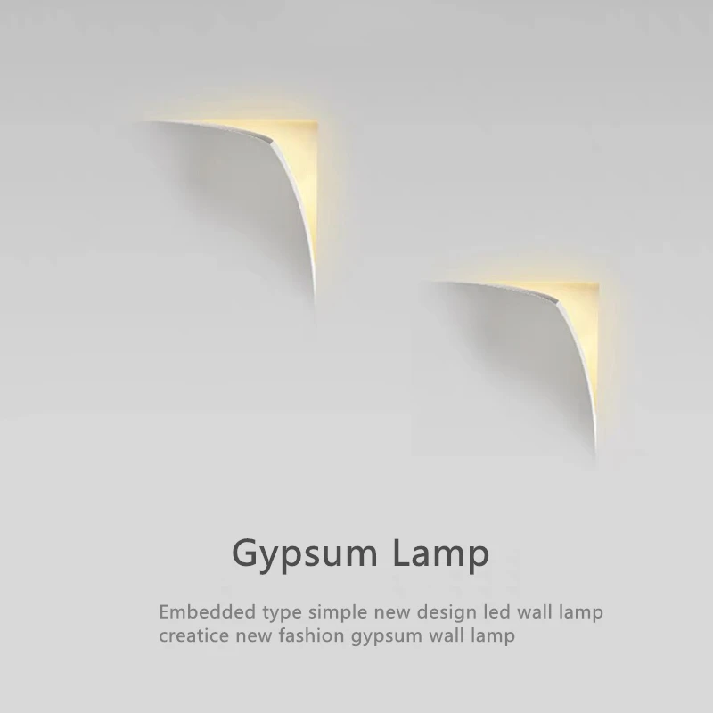 Gypsum Lamps Modern Design Embedded Wall Lamp for Living Room Background Bedroom Restaurant Hallway E14 Led Wall Lighting