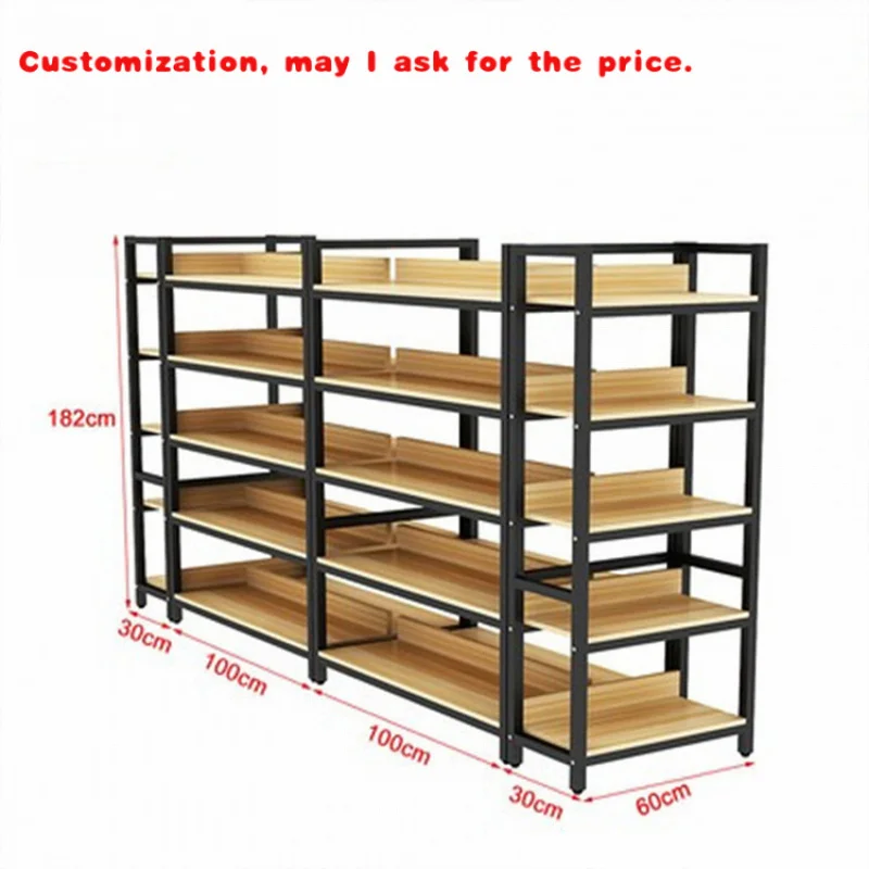 Custom.Supermarket التجزئة رفوف عرض أرفف المتجر وجبات خفيفة مستحضرات التجميل البقالة الأخشاب عرض متجر الراحة رف متعدد المستويات #1