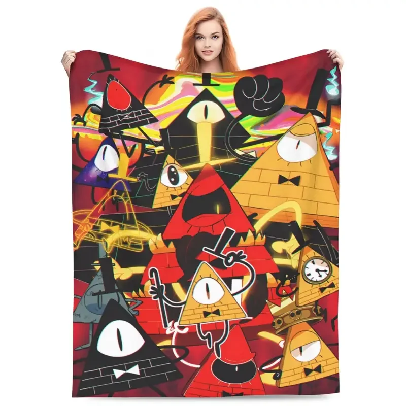 Gravity Falls Bill Cipher Patterns Blankets Camping Flannel Throw Blanket For Couch Super Soft Customized Quality Bedspread G@0