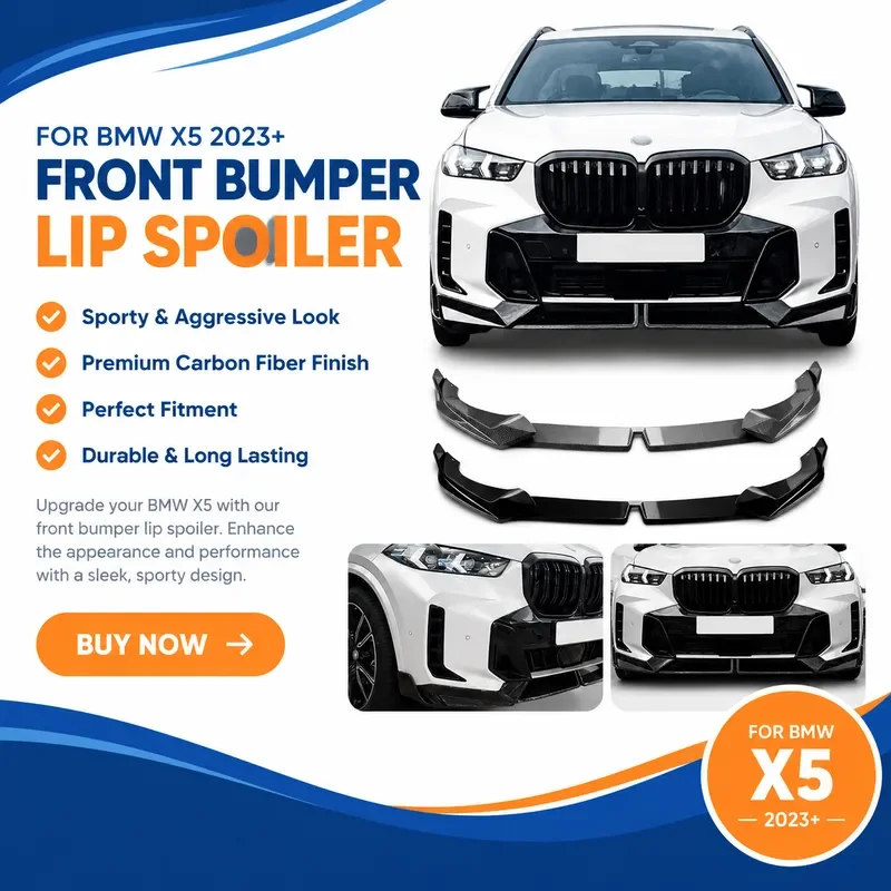 For BMW X5 G05 LCI 2023+ Sport M Performance Front Lip Bumper Splitter Body Kit Exterior Modification Accessories