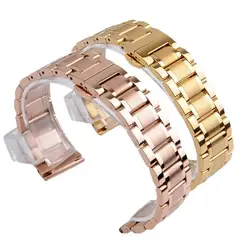 14mm 18mm 19mm 20mm 22mm 24mm 316L Stainless Steel Watch Strap Men's Women's Wrist Metal Watch Wracelets Golden Rose Gold Black