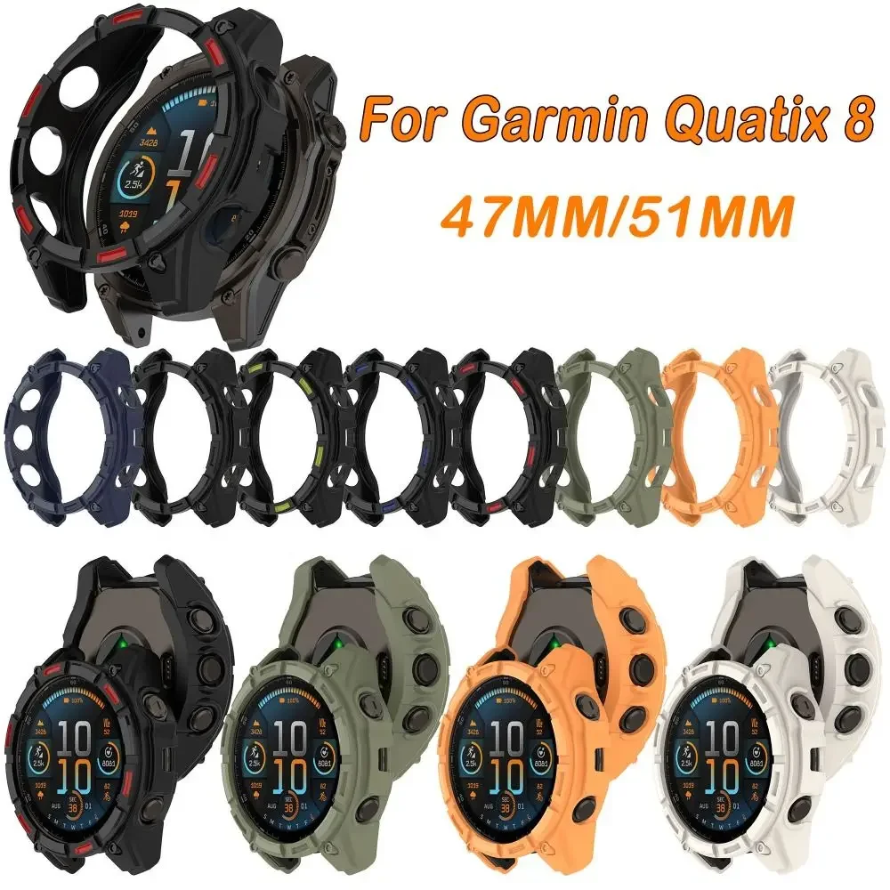 

Защитный чехол из ТПУ, защита от царапин, полая защита экрана, мягкая рамка-бампер для Garmin Quatix 8, 47 мм/51 мм, аксессуары для умных часов