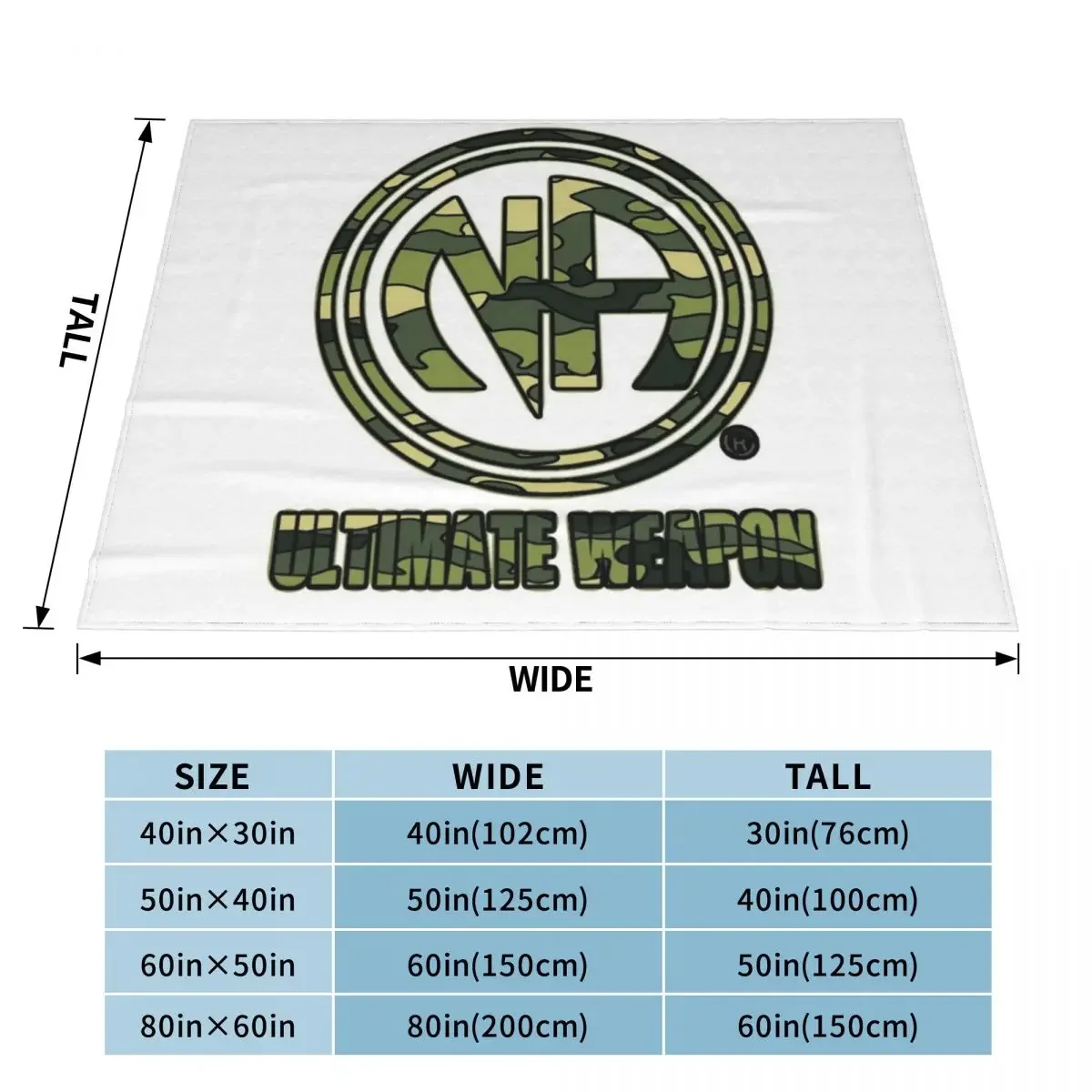 Narcotics Anonymous Gifts 12 Steps Camo Ultimate Weapon Throw Blanket Sleeping Bag Polar Blankets