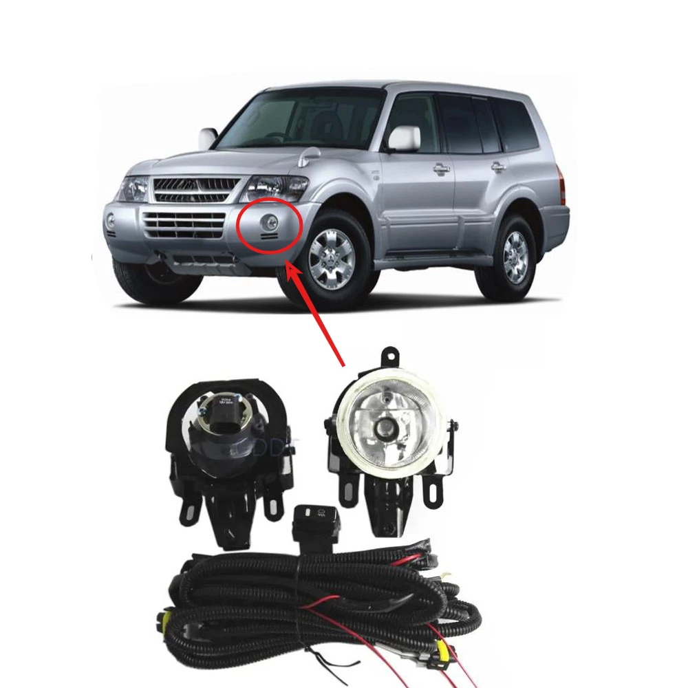 

Full Kit Fog Light for Pajero V73 MN133758 2003-2006 Fog Lamp with Bulb for Montero V60 Wire and Switch for Shogun V75 V77