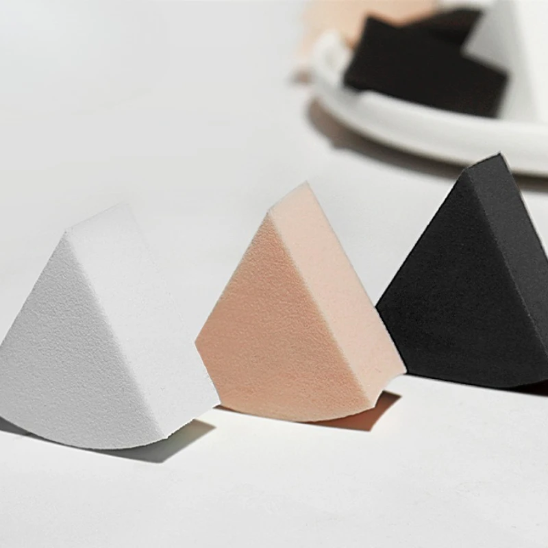 6 stks/set Driehoek Make Up Sponzen Gezicht Foundation Concealer Crème Waaiervormige Detail Poederdons Cosmetica Applicator Gereedschap Zwart