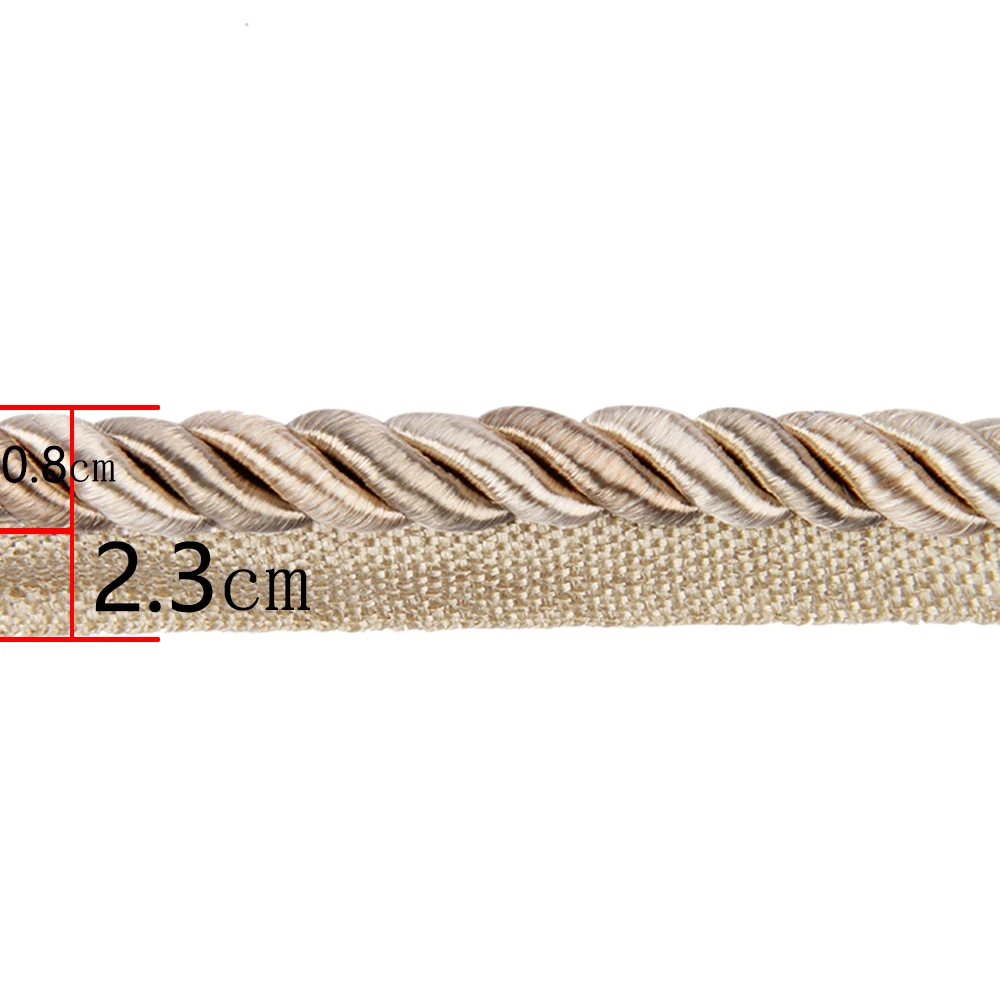 5M Braided Macrame Cord Trim Band Home Decoration Trim Sewing Lace Piping Curved Pillow Wing Gold Rope Clothing Accessories