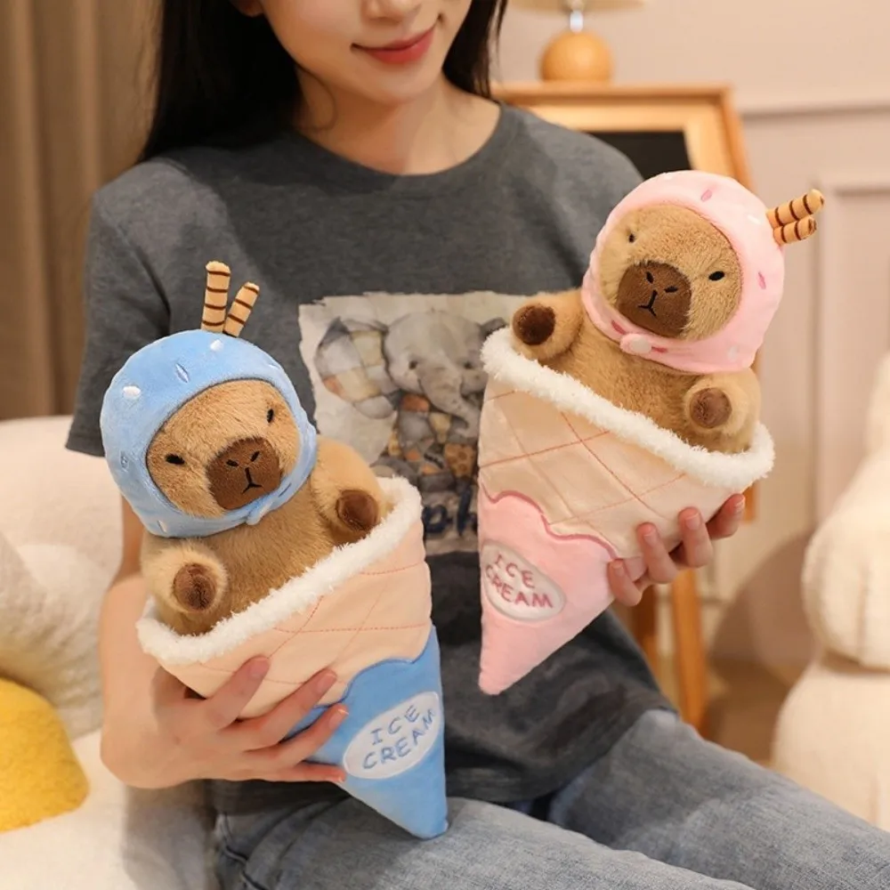 

Animals Ice Cream Cone Capybara Cross Dressing Fluffy Capybara Cute Soft Capybara Stuffed Friends Holiday Present