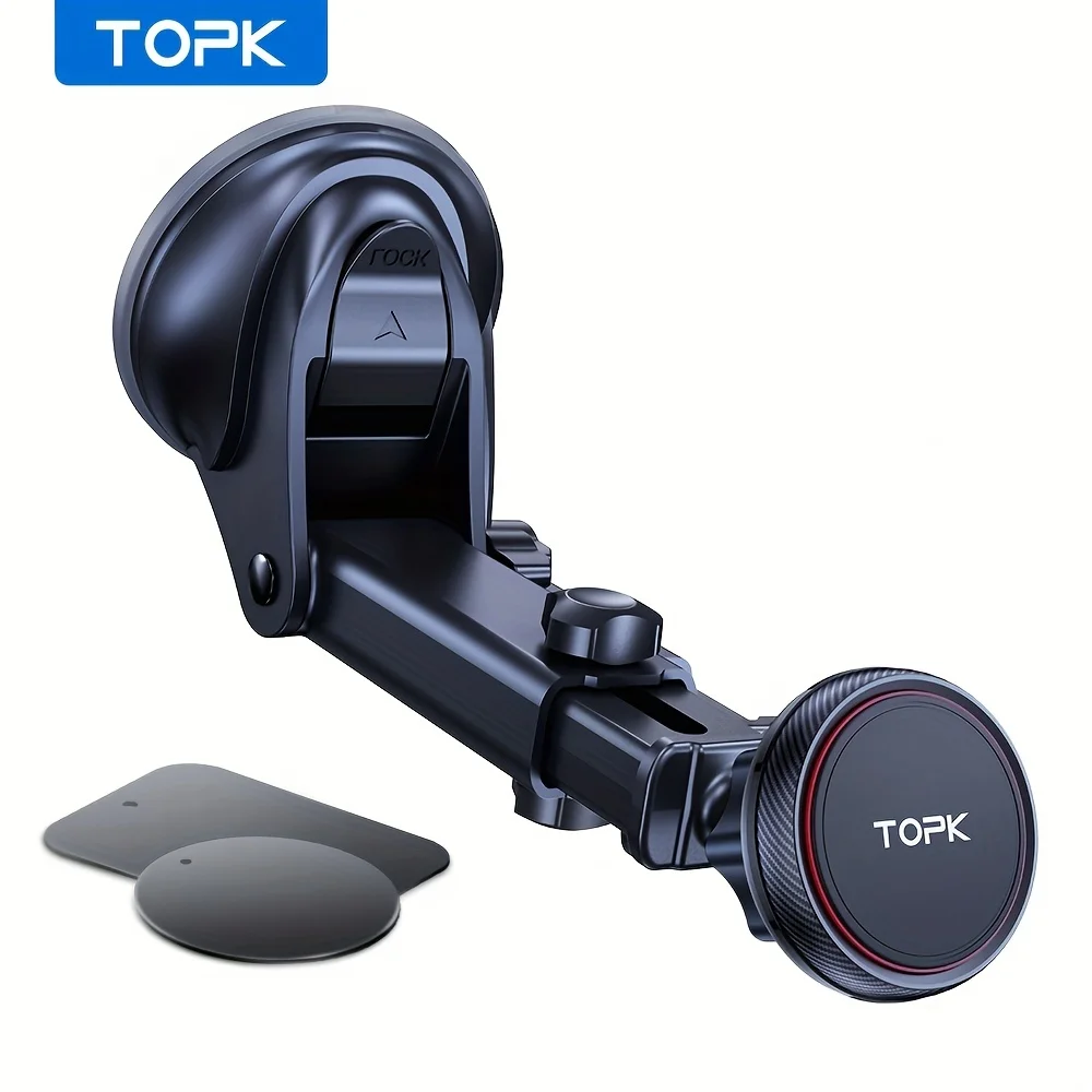 Универсальный магнитный автомобильный держатель для телефона TOPK с сильным магнитом — фото товара