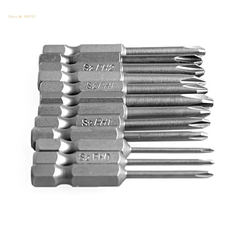 12Pcs/Set 50mm 1/4 Inch Shank for Cross Screwdriver Bits Dropship