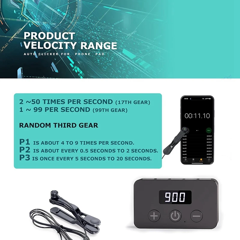 AD33 HOT 自動クリッカー、調整可能なクリック速度、1 秒あたり最大 50 回のクリック、ゲーム、ライブブロードキャスト、賞品に最適
