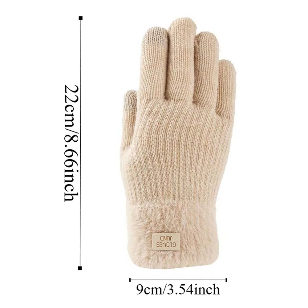 لطيف شاشة تعمل باللمس قفازات محبوكة يندبروف سميكة قفازات الشتاء دفئا ألياف الاكريليك مكافحة البرد القفازات النساء