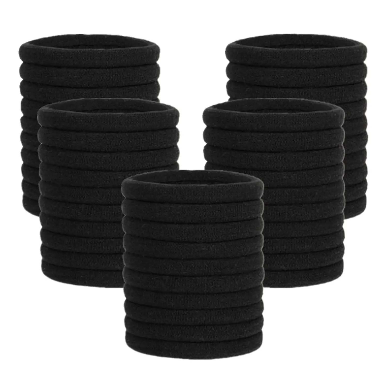 

100 Pcs Elastic Hair Ties, Thick Seamless Hair Bands No Damage Soft Ponytail Holders for Women Girls, Black