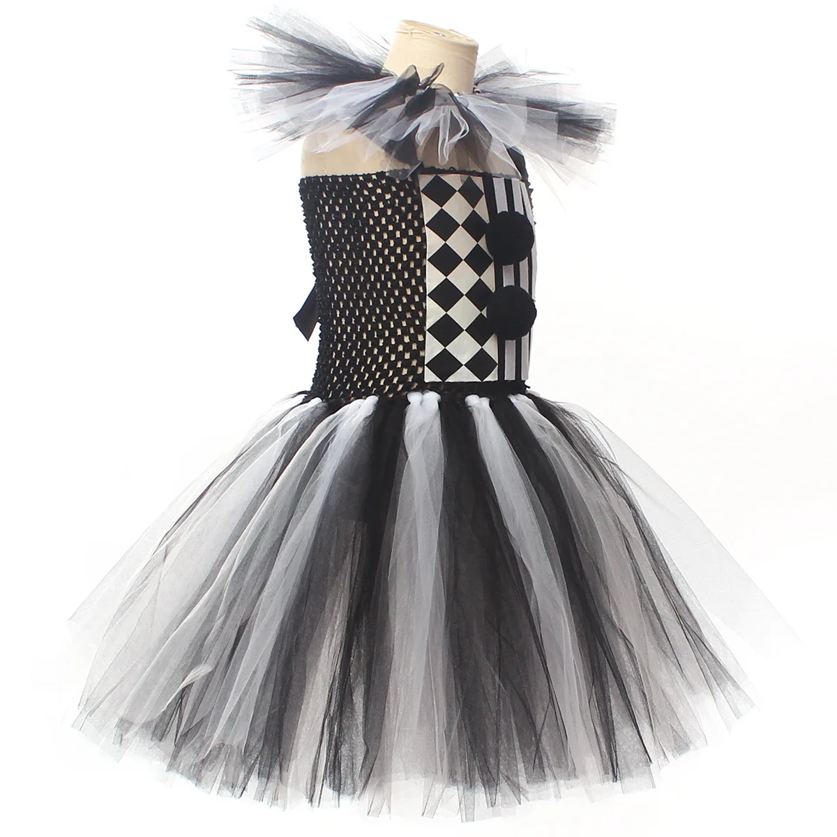 Mädchen Tüll Clown Tutu Cosplay Halloween Kostümset für Kinder, Musikfestival, Zirkus, Bühnenauftritt, Karnevalskleidung 2026 – Detail 16