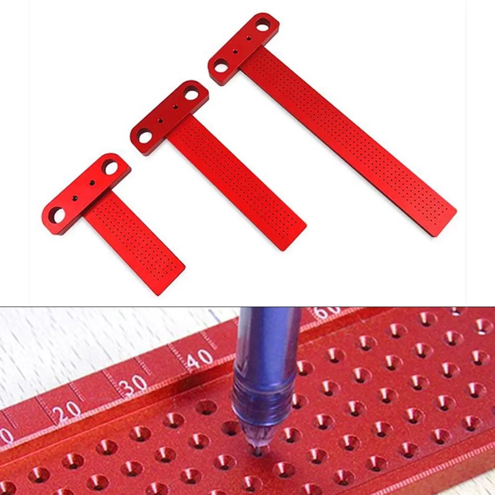 260mm T-type Ruler Precision Measuring Tool Edc Mechanic Aluminum Marking Tool Precision Marking Tool Clear Scale For Accuracy