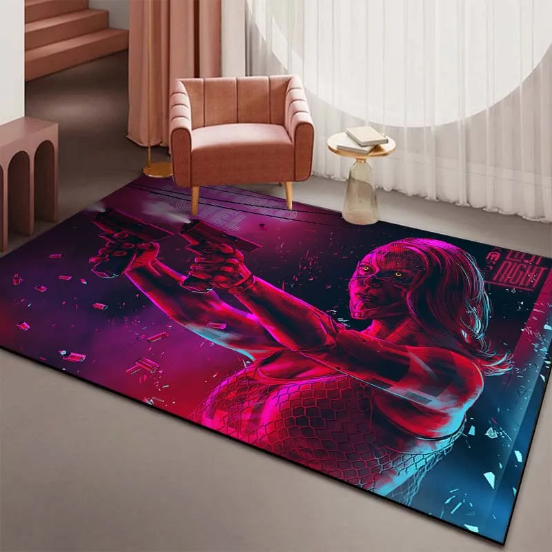 Sci Fi C-Cyberpunk Printed Floor Mat Carpet 15 Sizes Living Room Bedroom Bedside Window Sill Bathroom Floor Rug Home Decoration