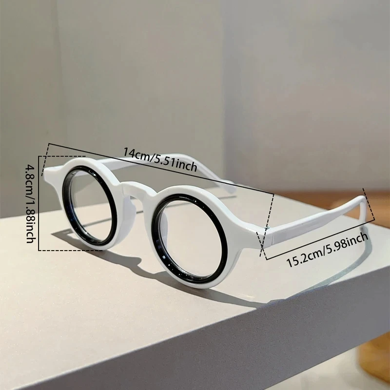 0+0.5+0.75+1.25+1.75+2.25…Transparent Round Reading Glasses Anti Blue Light Eyeglass Lenses Solid Color High Quality image 3