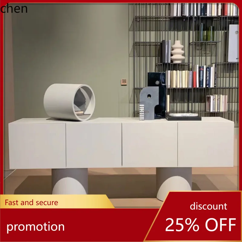 

HT Modern Minimalist Lacquer Sideboard Entryway Solid Wood Console Cabinet Living Room TV Cabinet Multifunctional Decoration