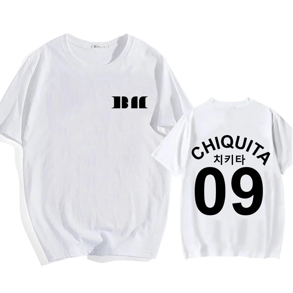 BABYMONSTER CHIQUITA 09 T-shirt Kpop Band Girls Korean Tee-shirt Short Sleeve Cotton Summer Tshirts Ropa De Mujer WomenTees