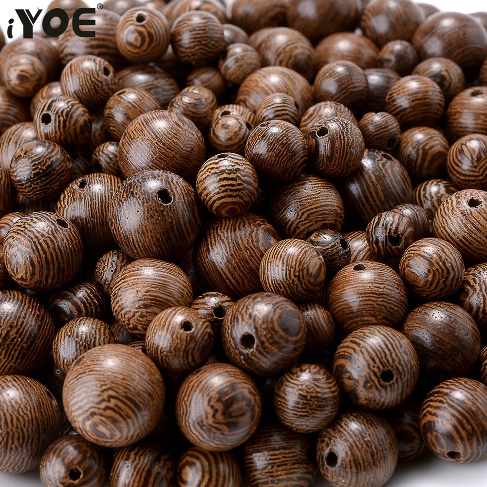 20-100pcs 6/8/10/12mm Wood Loose Beads Natural Crude Wooden Beads For Jewelry Making Bracelet Necklace Earring DIY Keychain