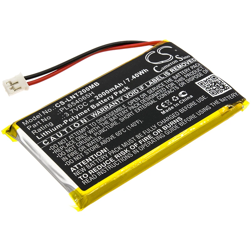 

Li-Polymer BabyPhone Battery for Luvion, 3.7V, 2000mAh , Compatible Models: Prestige Touch 2