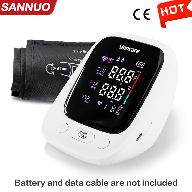 

Sinocare Blood Pressure Monitor Tensiometer Upper Arm Automatic Digital BP Machine Pulse Heart Rate Monitor