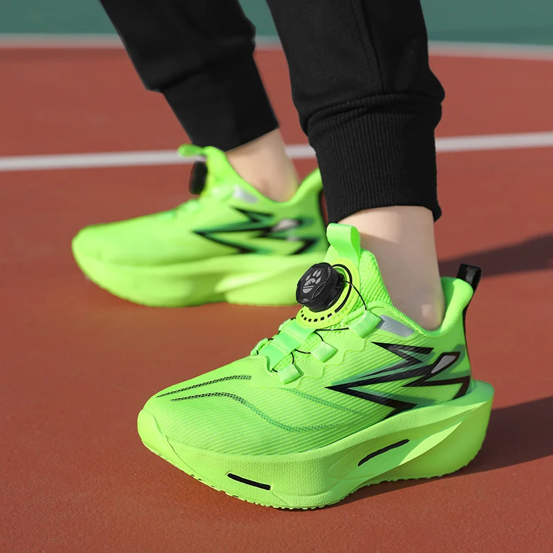 

Children's Sports Shoes Mesh Breathable Rotating Button Light Weight School Training Sneakers for Boys And Girls Tennis Running