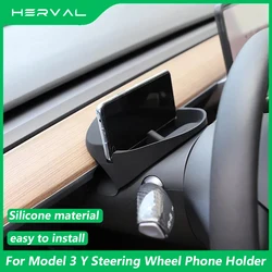 Herval per Tesla Model Y 3 Supporto per telefono Occhiali Organizzatore in silicone Supporto per occhiali Supporto per telefono al volante Accessori