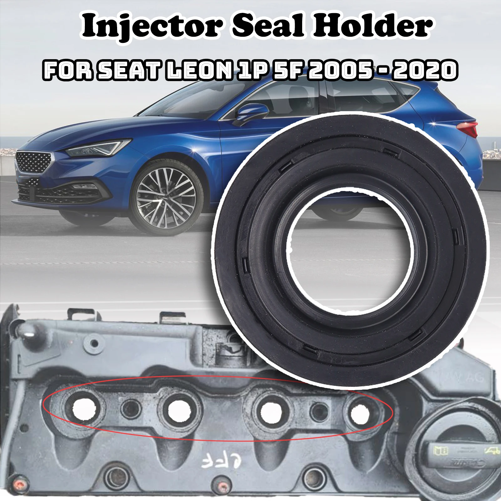 

For Seat Leon 1P 5F Fuel Injector Seal Ring Valve Cover Gasket Holder Injector Seal Holder 03L103070 04L103070B 2005 2006 - 2020