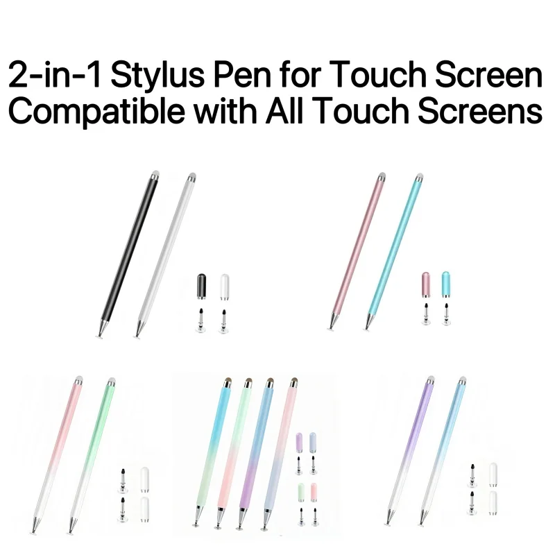 

2-in-1 Stylus Pen for Drawing & Writing, High Sensitivity Universal Pen for iPhone iPad Samsung Huawei & All Touch Screens