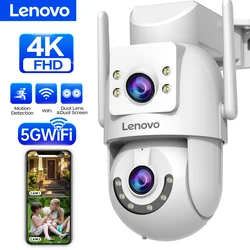 Lenovo 4MP 6MP HD PTZ IP Camera 5G Wifi Smart Home Outdoor Dual Lens Auto Tracking Audio Video Surveillance Security CCTV Camera