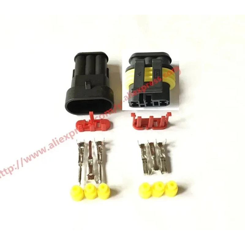 1 zestaw 3 Pin kobieta i mężczyzna sposób wodoodporny przewód elektryczny złącze samochodowe wtyczka do samochodu 282105-1 282087-1