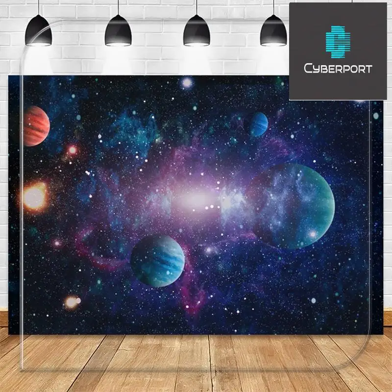 210Cmx150cm Cosmic Planet Starry Night Photography Background Cloth Children's Photo Portrait Birthday Party Decor,D Easy To Use
