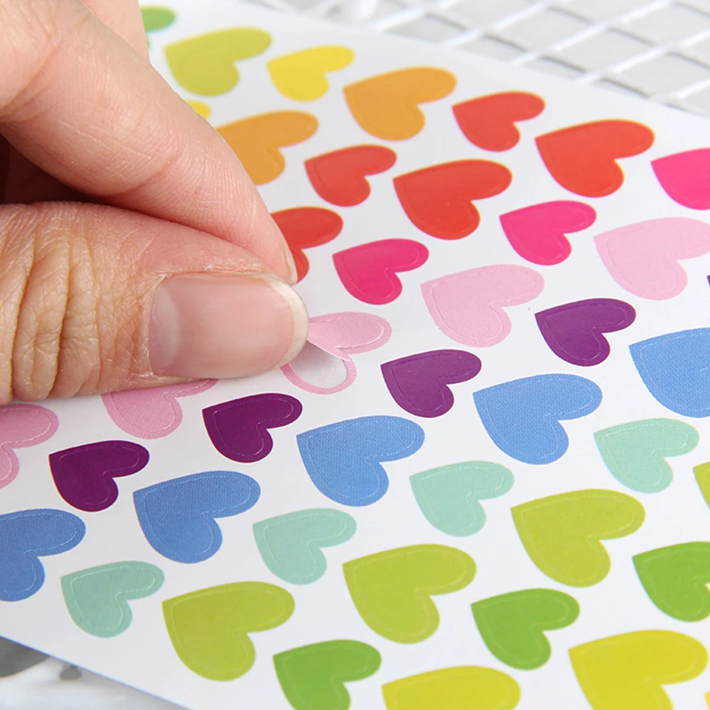 

Colored Dot Stickers 60 Sheets Self adhesive Paper Dots for School Craft Decorative Labels Small Size Star Heart Shapes Storage