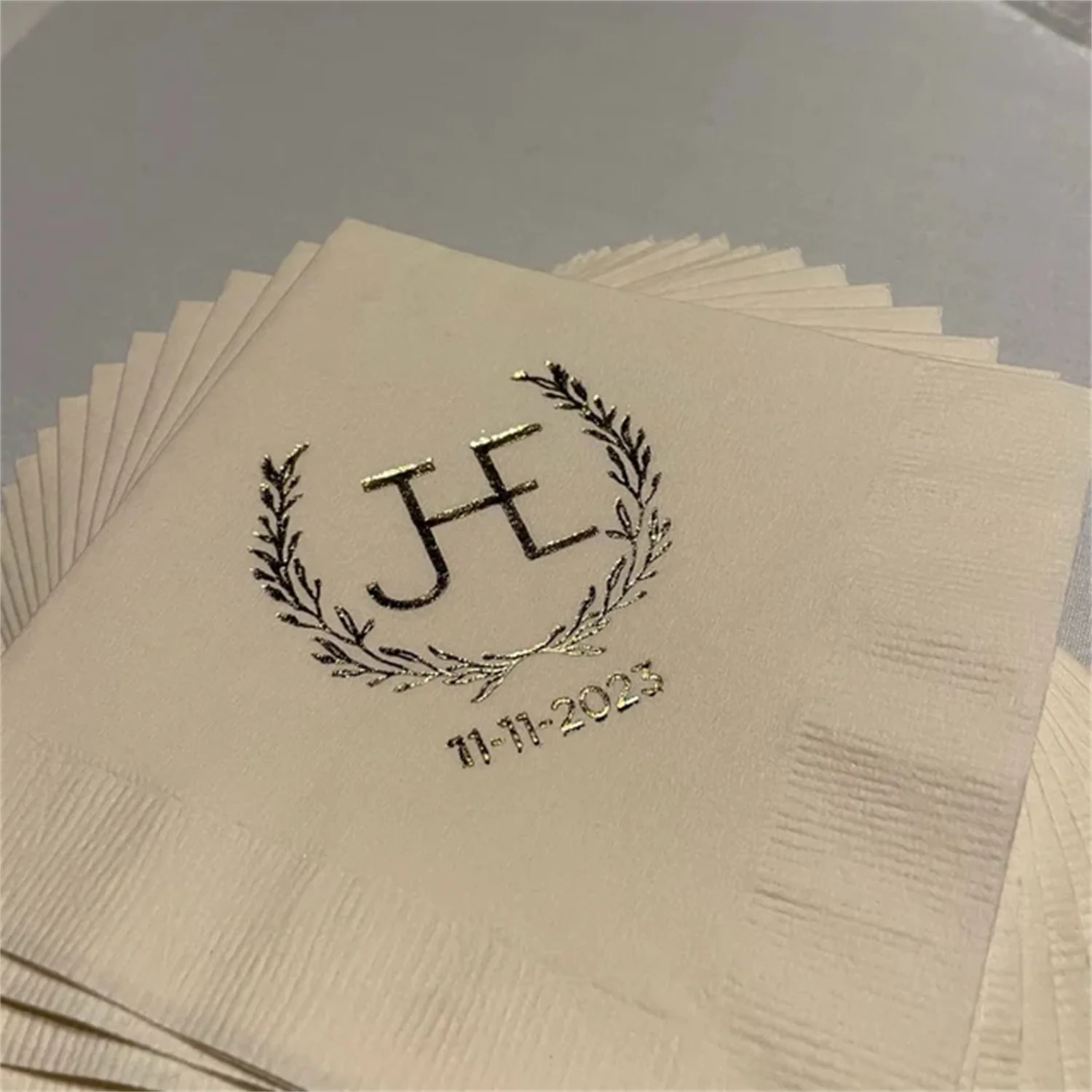 50pcs Corporate Logo Napkins, Wedding Logo Napkins, Design Your Own Napkins, Custom Artwork