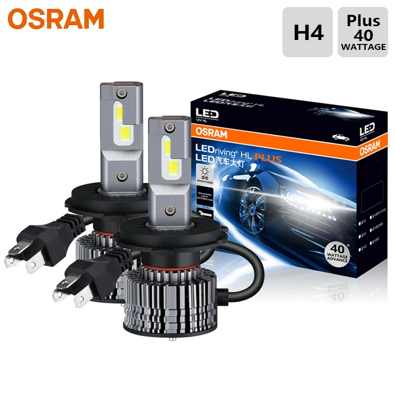 

OSRAM LEDriving HL PLUS H4 Car Headlight Bulbs 40W Bright 6000K White Upgrade High Low Beam Fog Lamps 2x